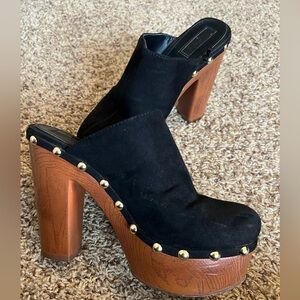 Forever 21 mule, black and brown heeled shoes